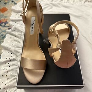 Nina Women's Satin Heels - Champagne